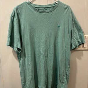 American Eagle Outfitters Men's Aqua Short Sleeve Tee